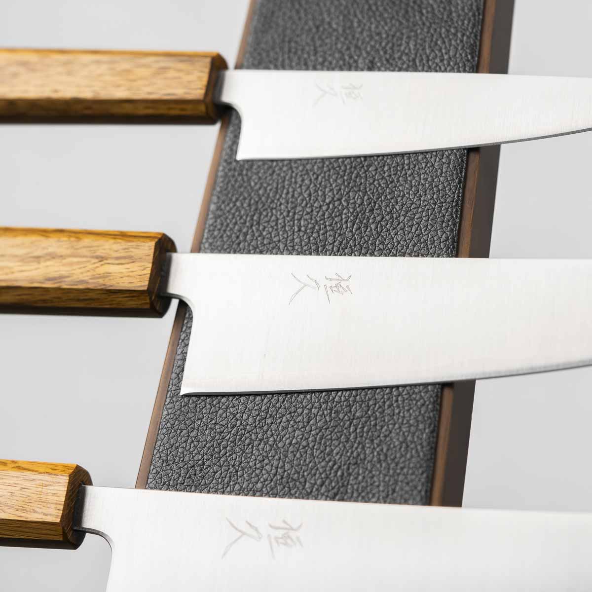 Tsunehisa Ginsan Migaki - 3 Knife Set With Magnetic Benchtop Holder