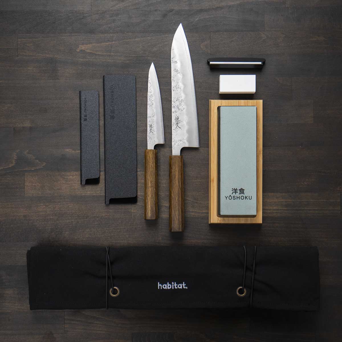 Tsunehisa Ginsan Nashiji 2 Knife Set - Knife Roll