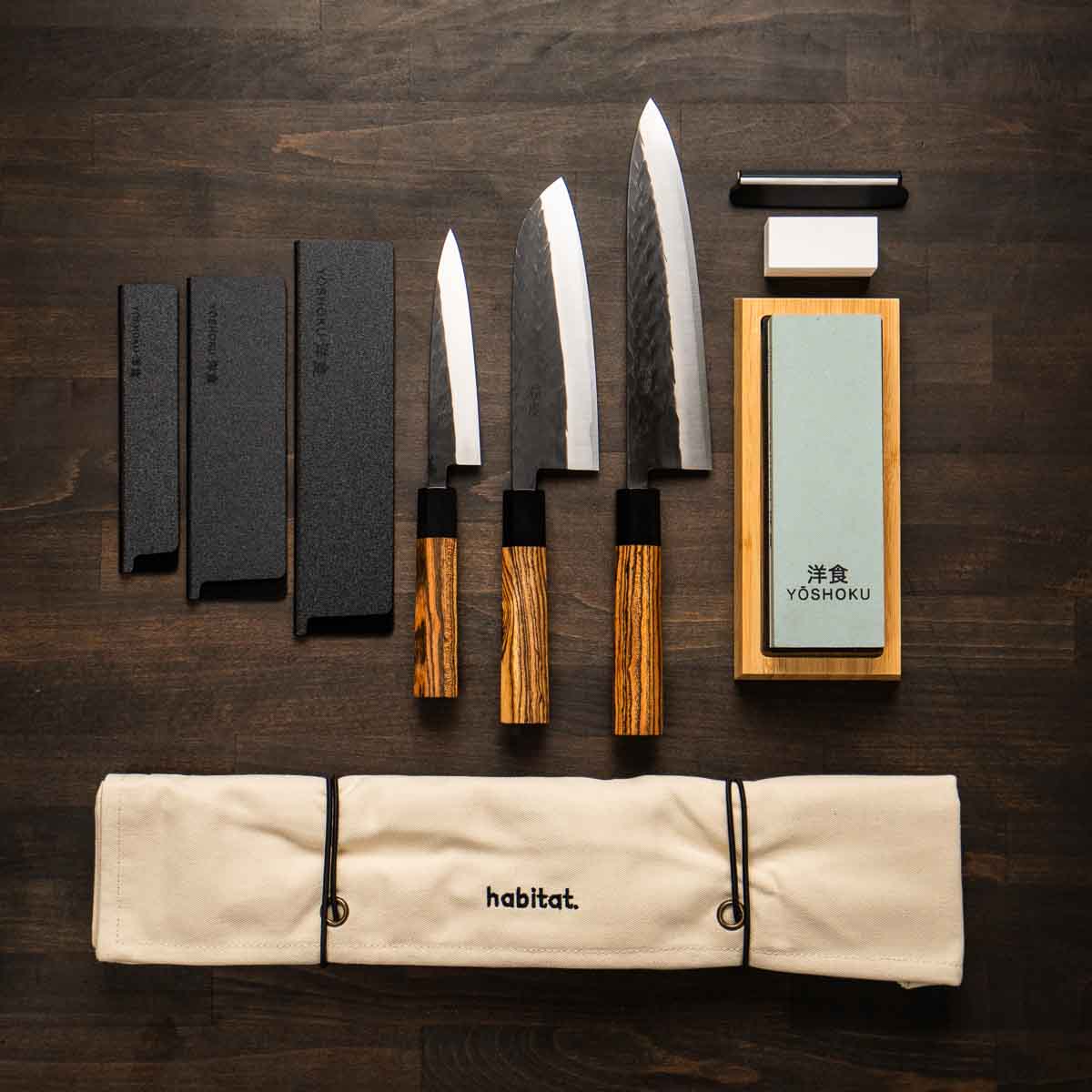 Tadafusa "Seido" SLD Tsuchime - 3 Knife Set with Knife Roll