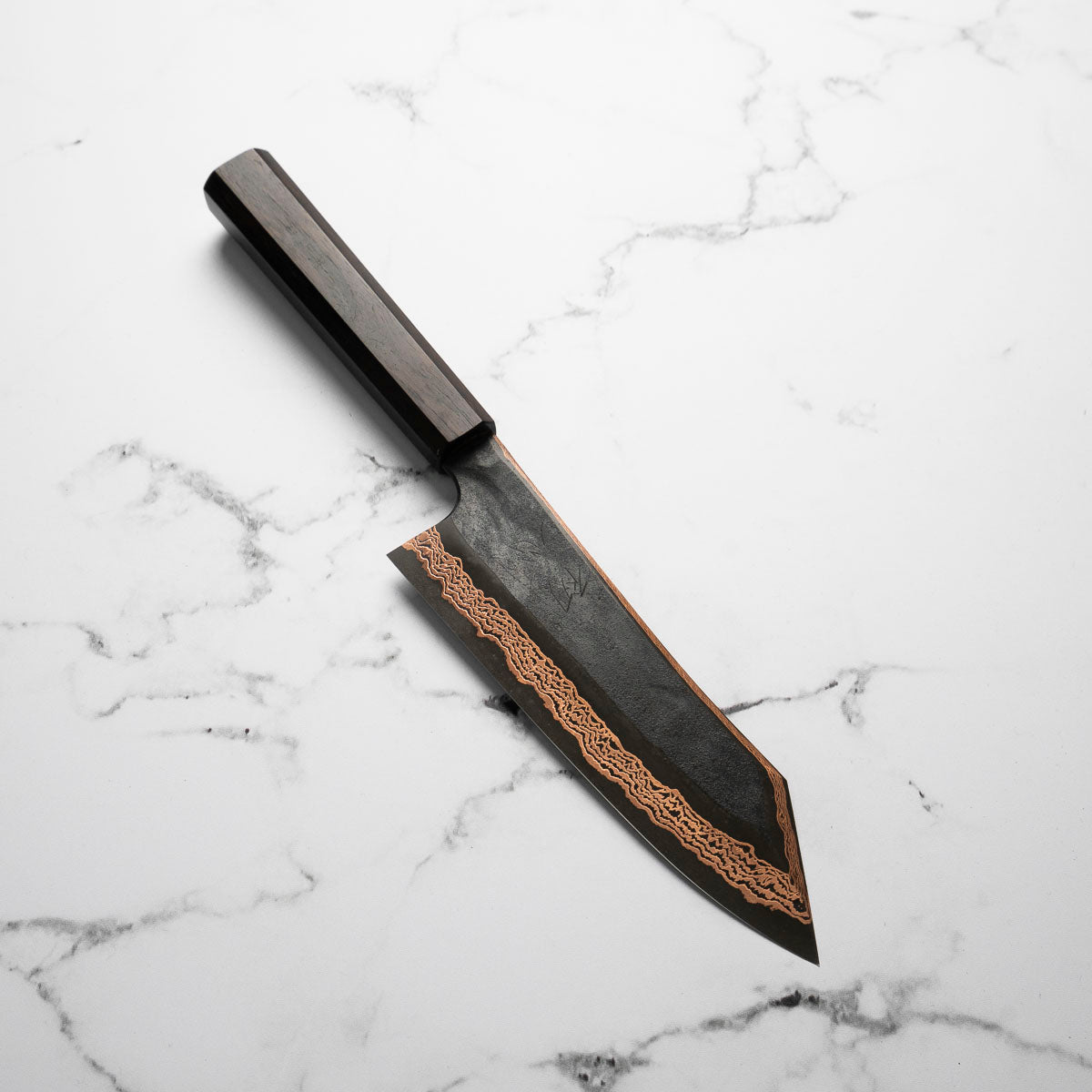 Hatsukokoro Yorokobi SLD Kurouchi Copper Damascus Bunka 180mm