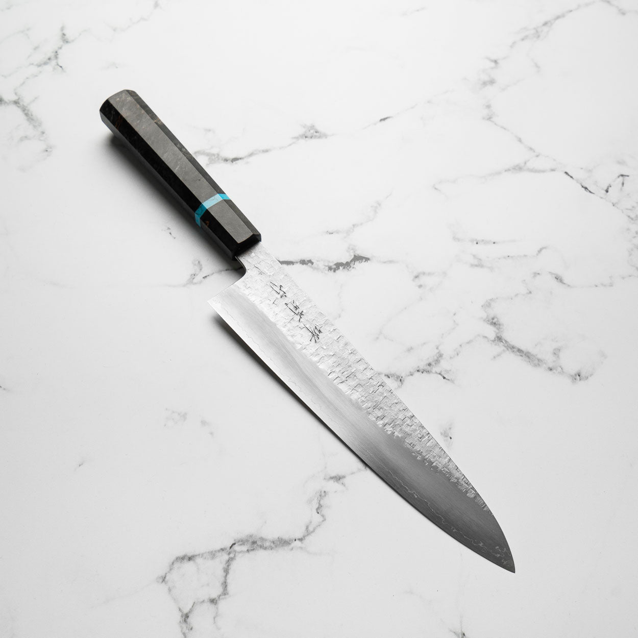 Satoshi Nakagawa Ginsan Tsuchime Gyuto 240mm - Turquoise