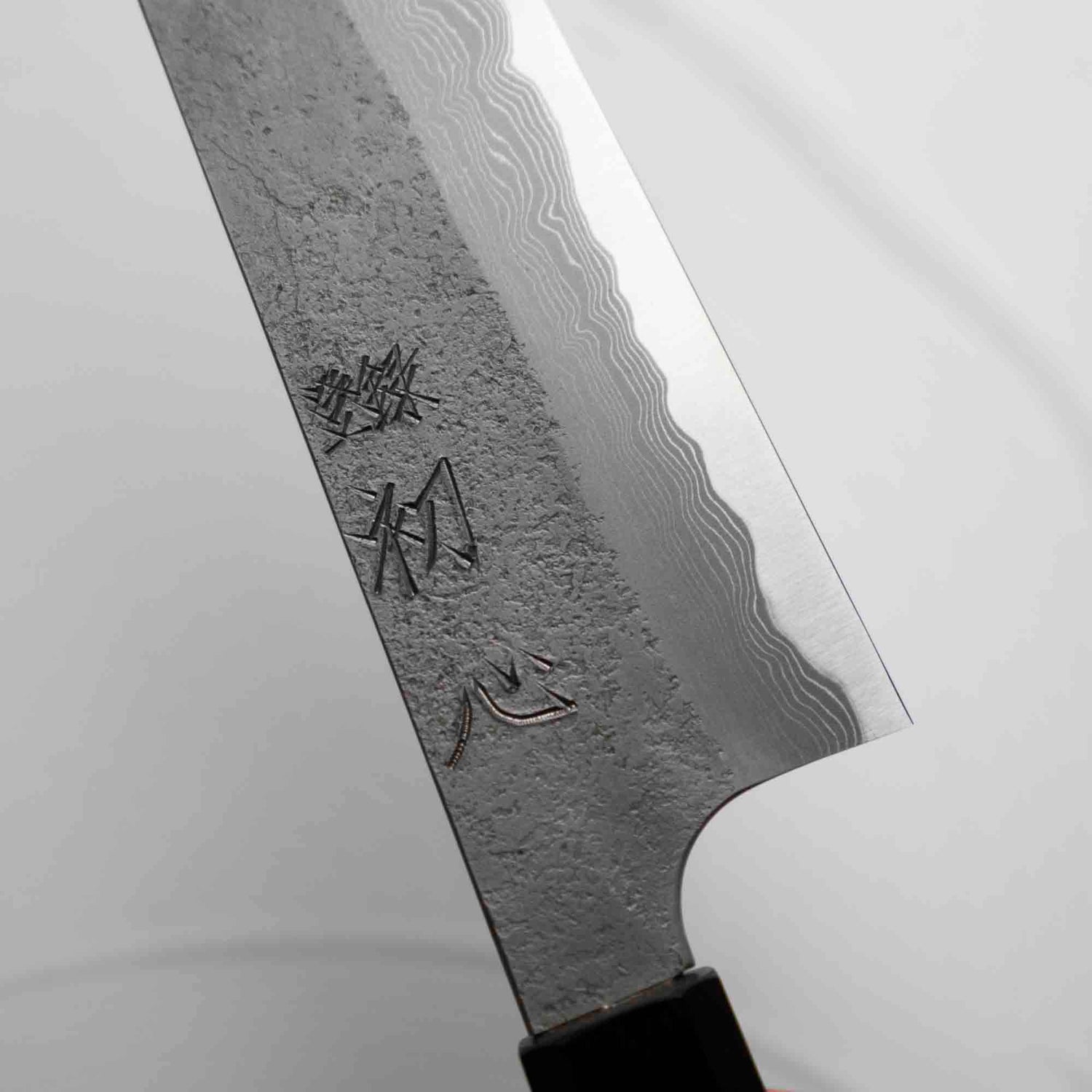 Nigara Hamono (Hatsukokoro) Blue 2 Nashiji Damascus Gyuto 210mm