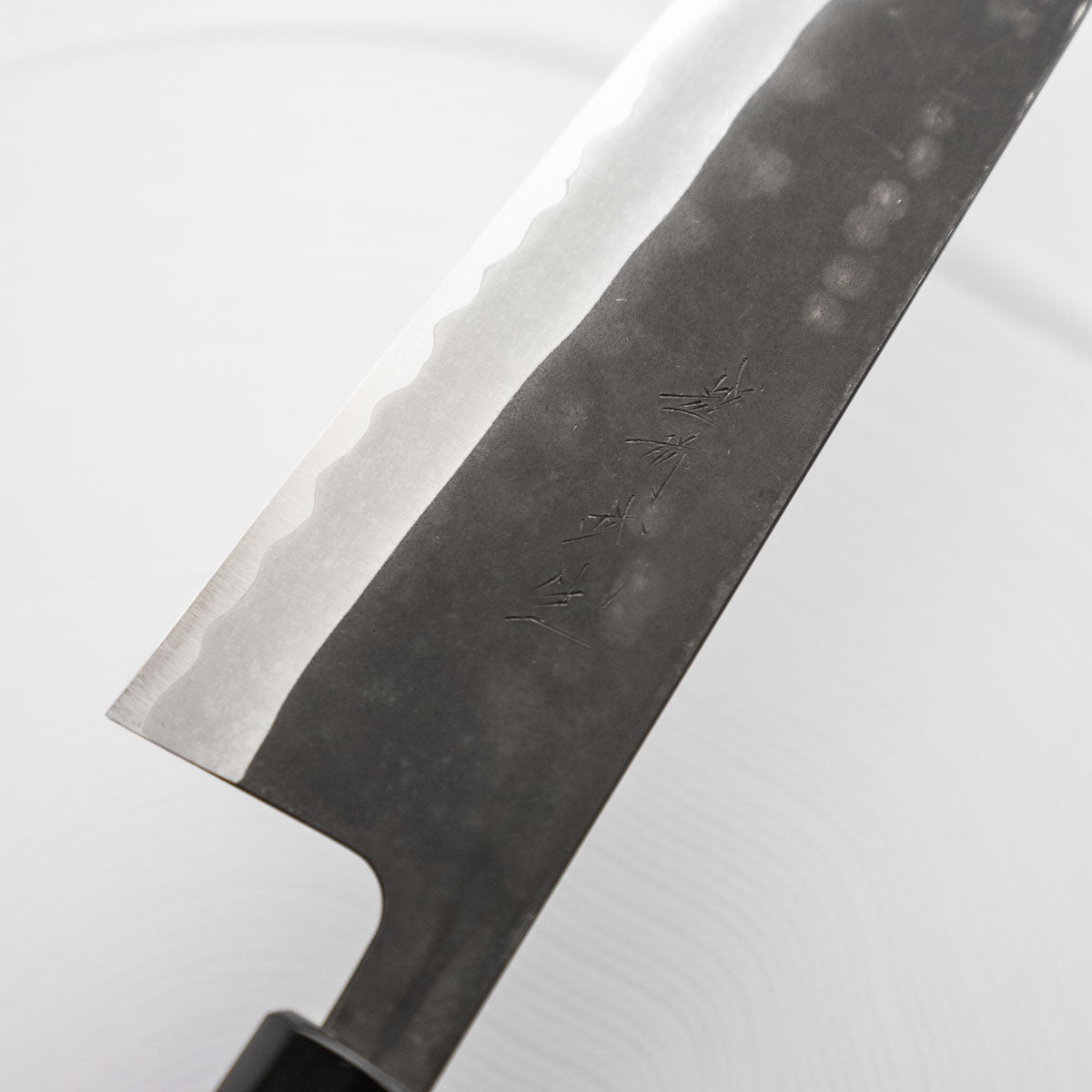 Shiro Kamo Blue Super SS Clad Kurouchi Gyuto 240mm