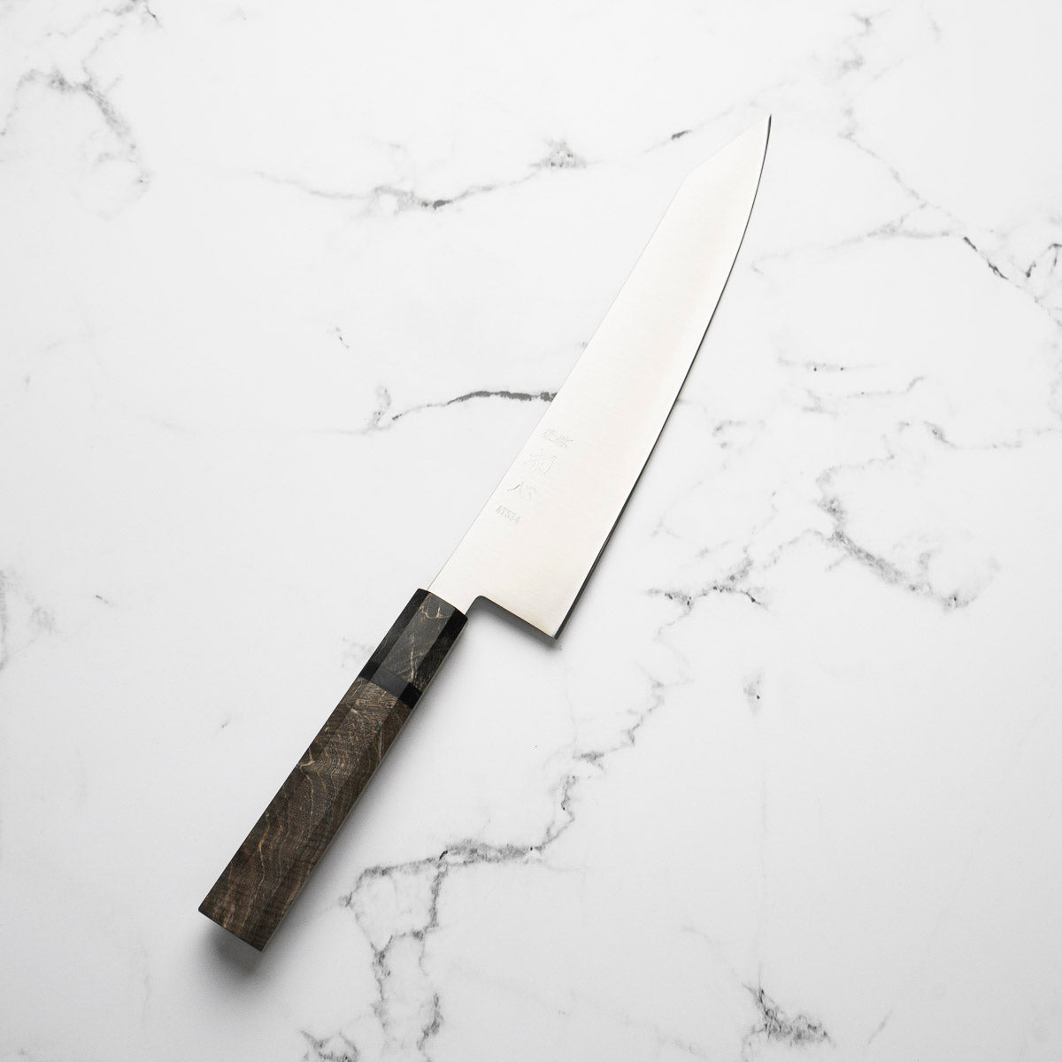 Hatsukokoro Hayabusa ATS34 3 Layer Kiritsuke Gyuto 240mm - Dark Maple