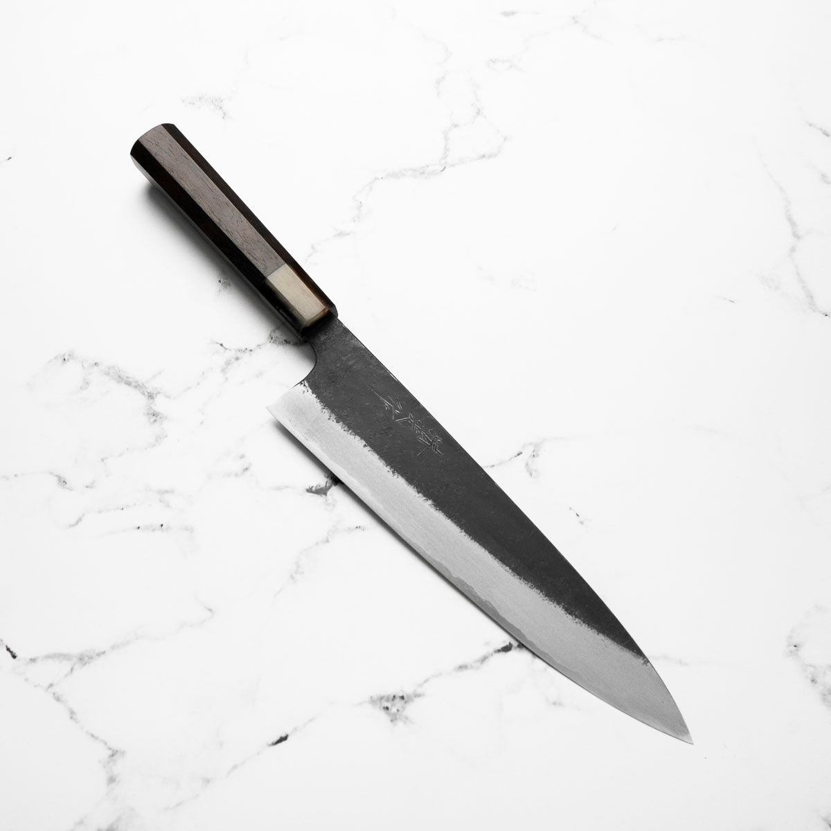 Morihei Kyomitsu Blue 2 Kurouchi Gyuto 240mm - Ebony & Blonde