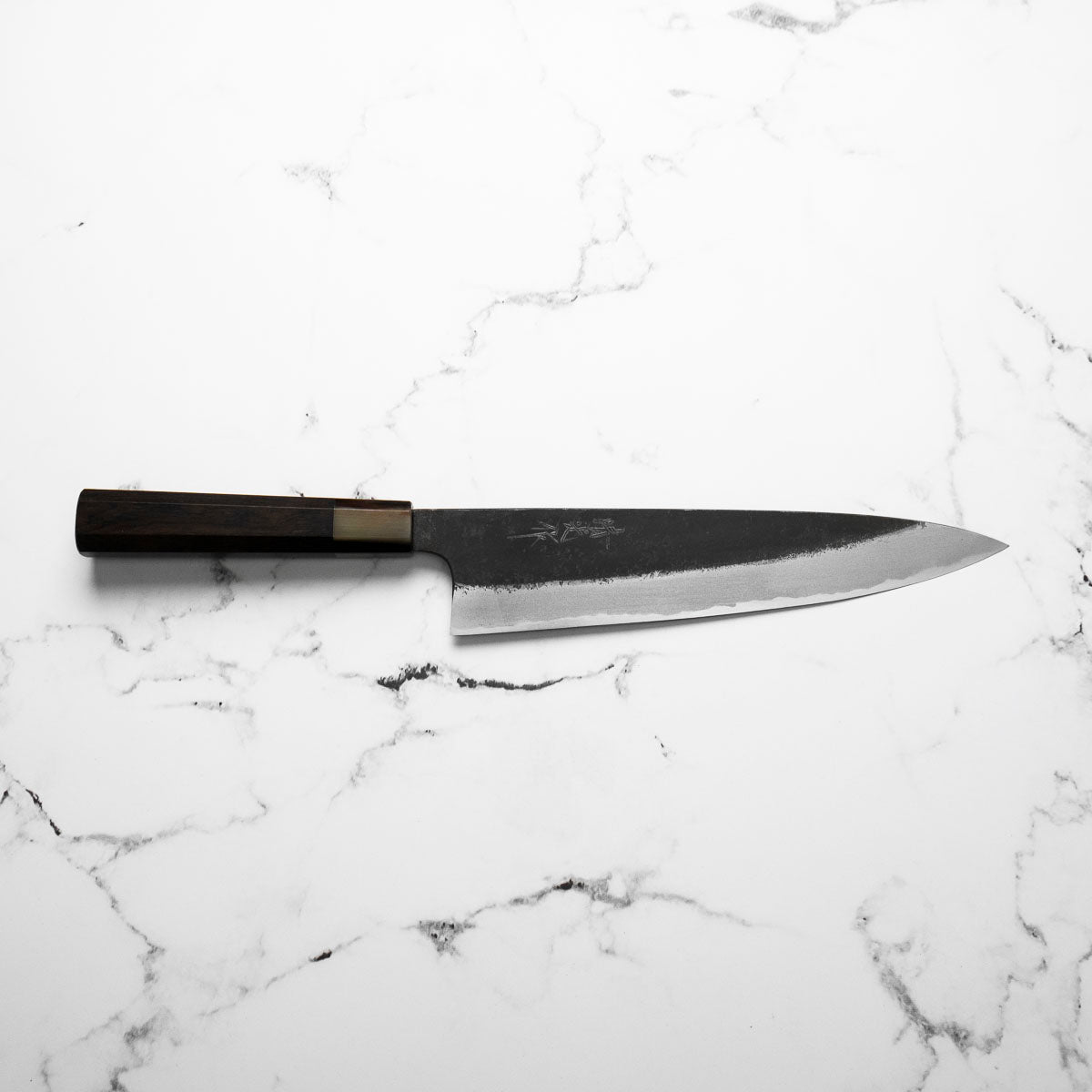 Morihei Kyomitsu Blue 2 Kurouchi Gyuto 240mm - Ebony & Blonde